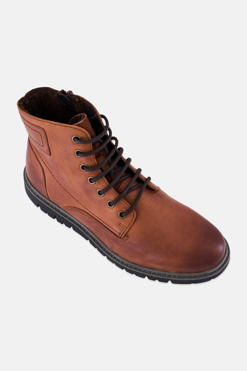 GEOX Men Ghiacciaio Lace Up Ankle Boots, Brown - Image 1